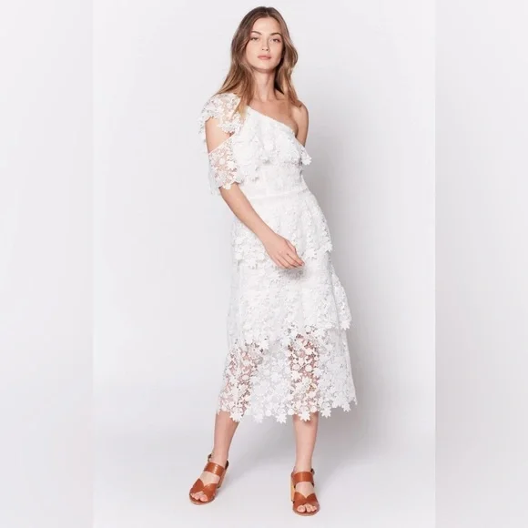 knee length dresses for ladies JOISE Mini Dress | White Lace Mini Dress main image 1